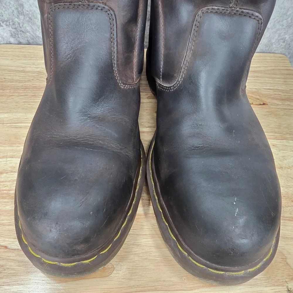 Dr. Martens Work Boots Mens 13 M Brown Leather Steel Toe Safety Icon Industrial